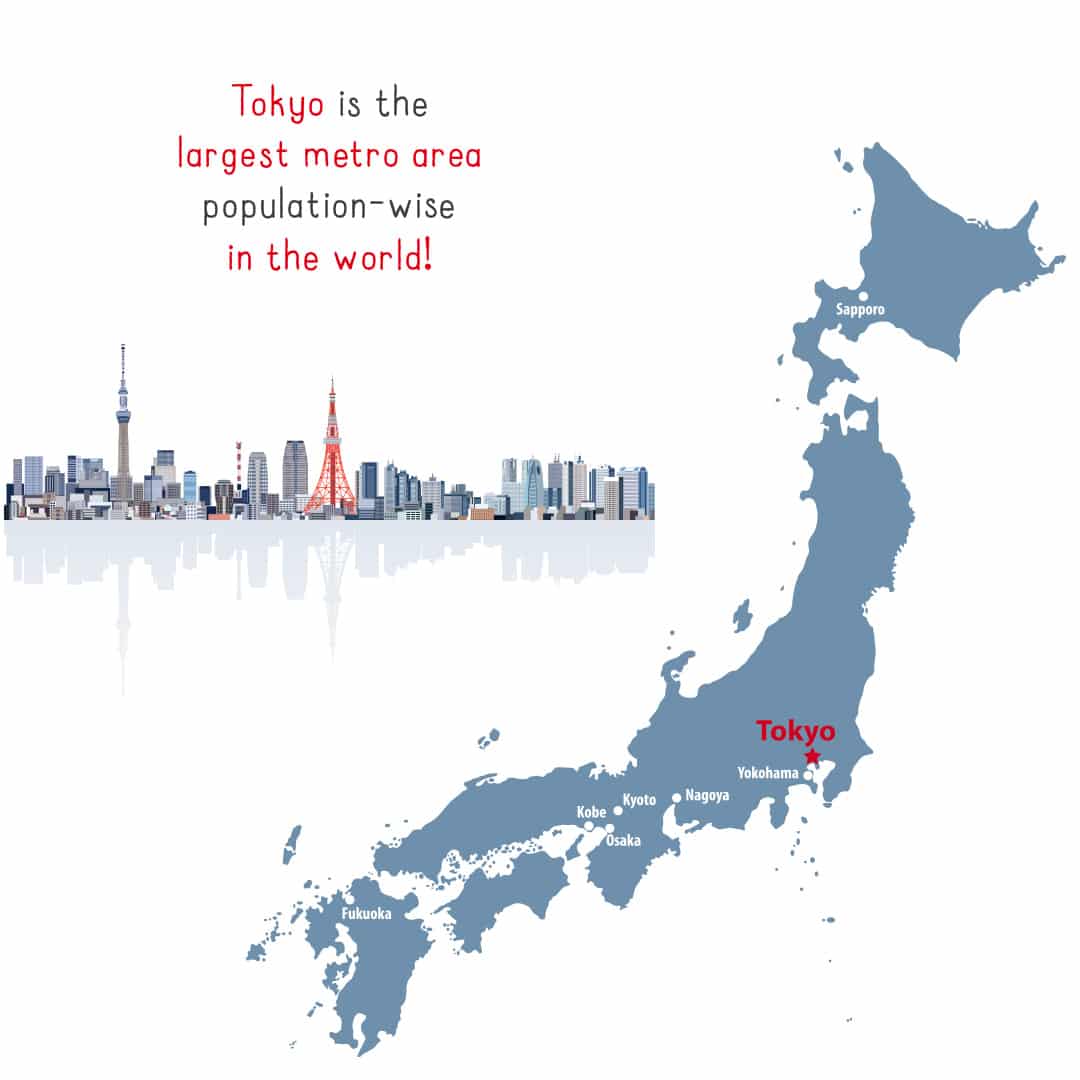 Tokyo Infographic - the largest metro area, population-wise, in the world