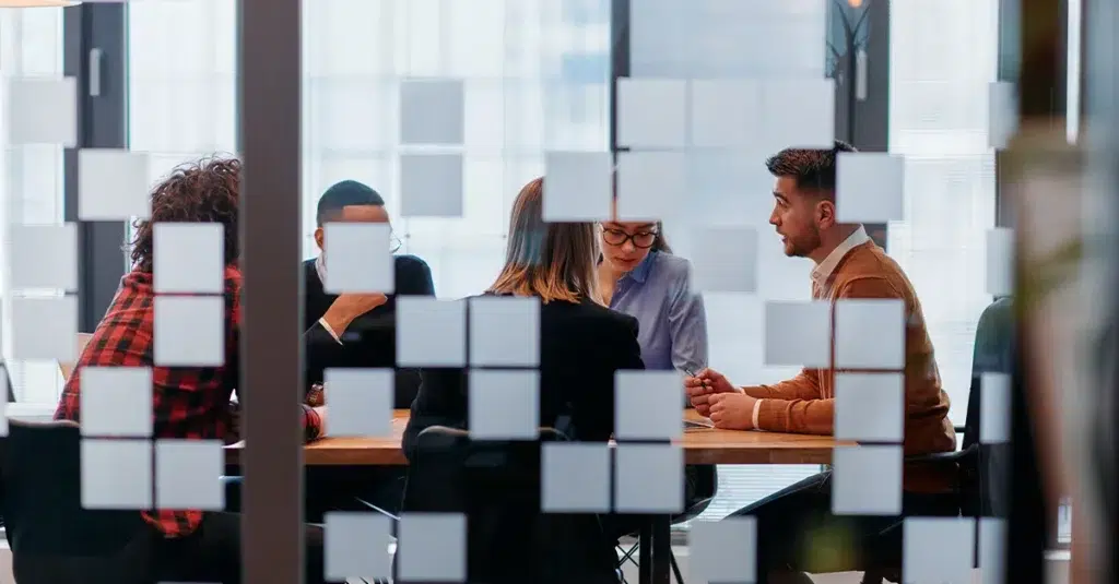 Group of professionals in a corporate conference room